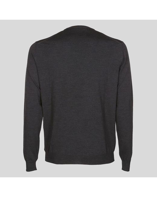 Zanone Gray Dark Wool Sweater for men