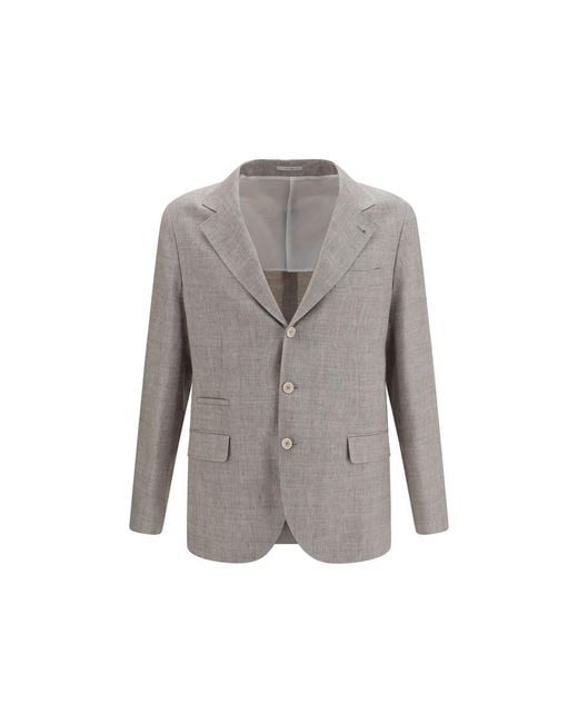 Brunello Cucinelli Gray Beige Linen Full for men