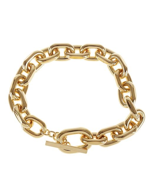 Rabanne Metallic Xl Link Necklace Aluminium Laiton Collana