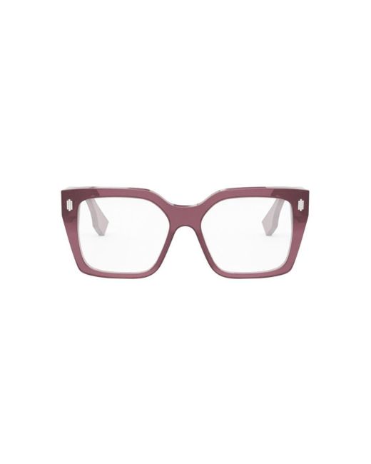 Fendi Brown Square Frame Glasses