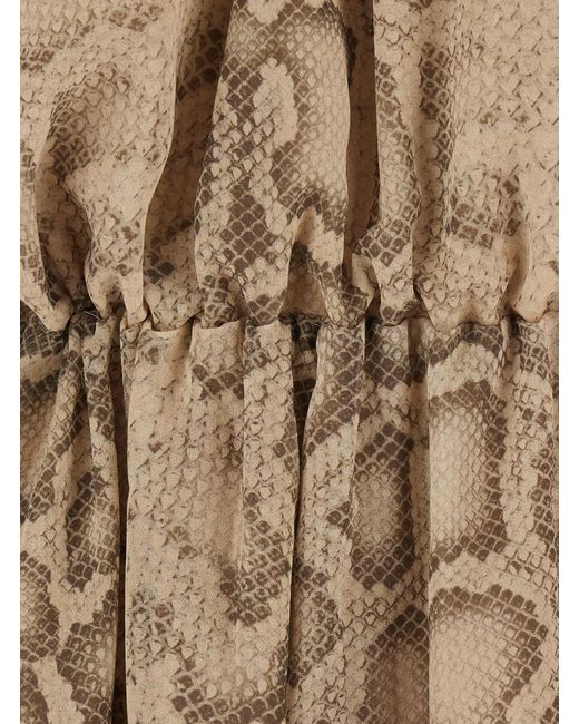 ANDAMANE Python Print Blouse With Fabric Knot Closure For Shirts And ...