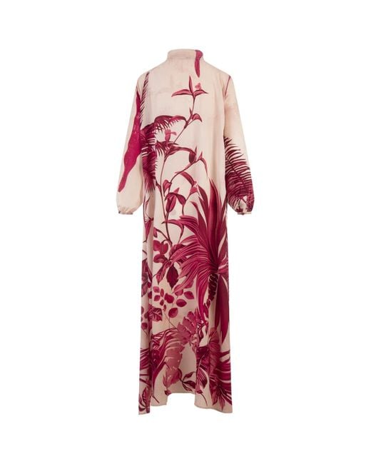 F.R.S For Restless Sleepers Red Palms Elone Long Dress