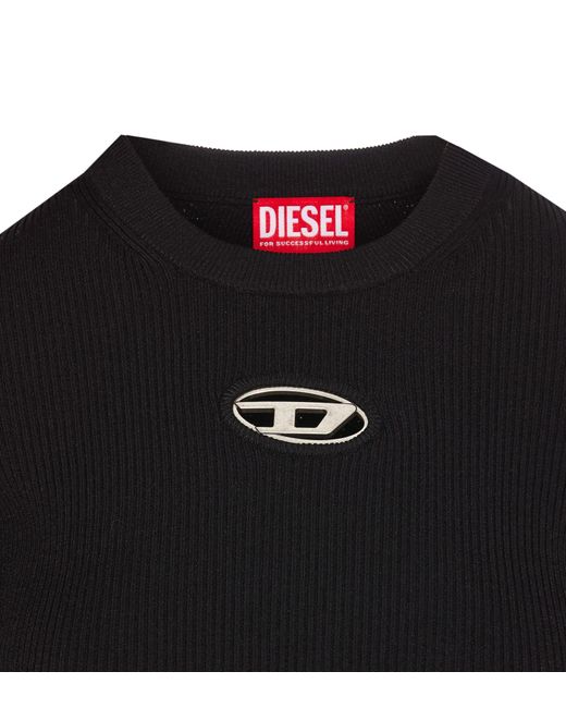DIESEL Black Logo Long Sleeves Top