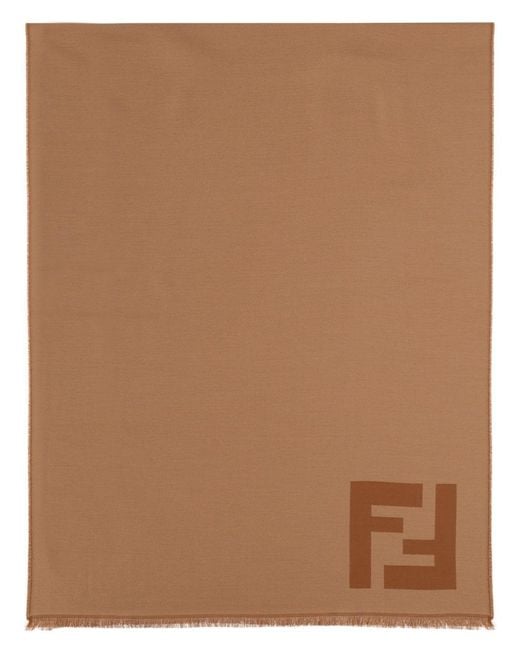 Fendi Brown Wool Scarf Virgin for men