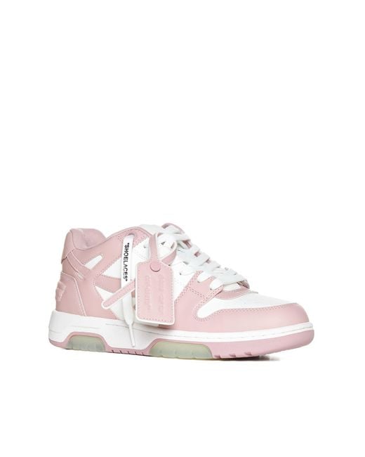Off-White c/o Virgil Abloh Pink Off- Out Of Office Leather Sneakers