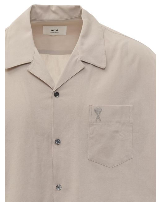 AMI White Ami Alexandre Mattiussi Boxy Fit Shirt With Logo for men