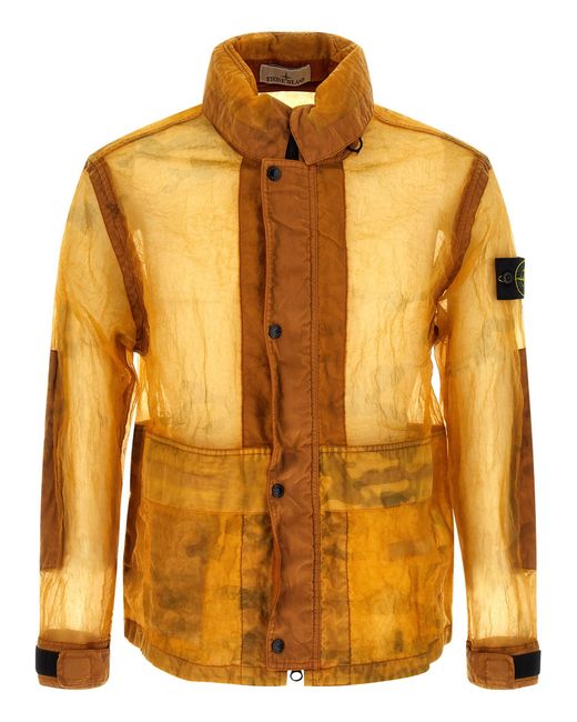 Stone Island Orange Monofilament Mesh Jacket for men