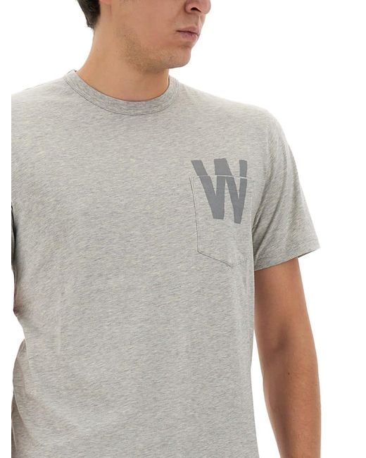 Woolrich Gray T-Shirt With Logo for men