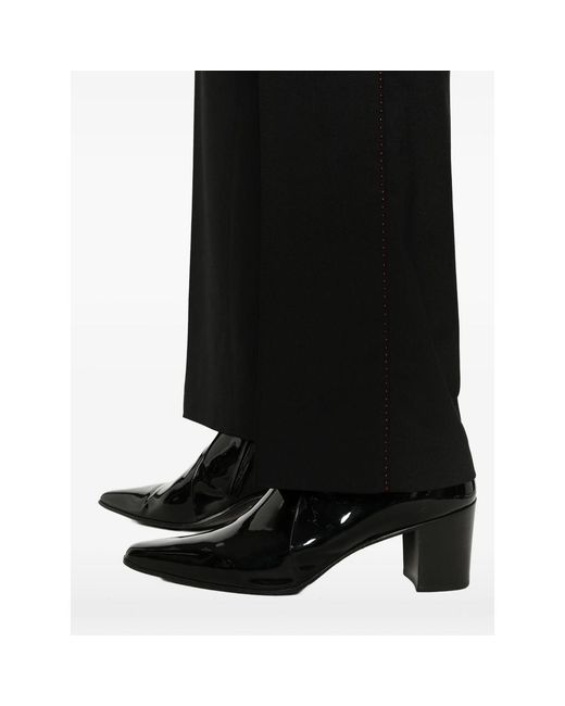 Ernest W. Baker Black Pressed-Crease Flared Trousers for men