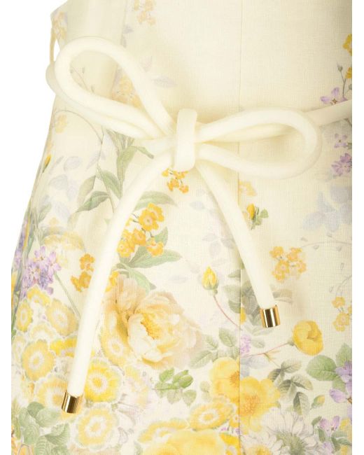 Zimmermann Metallic Harmony Shorts With Floral Print