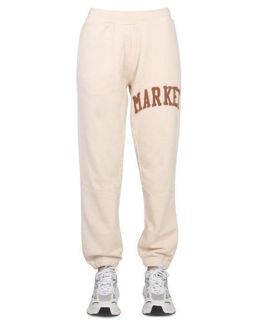 Market Natural Pants With Applied Logo