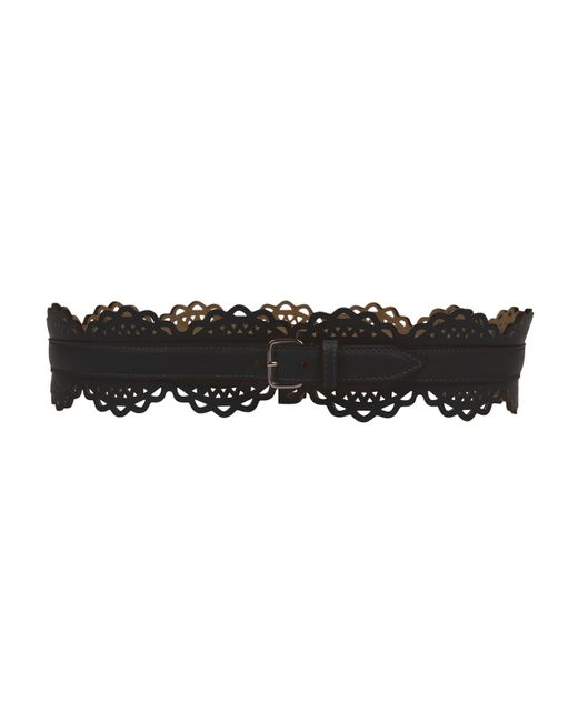 Alaïa Black Perforated Leather Belt