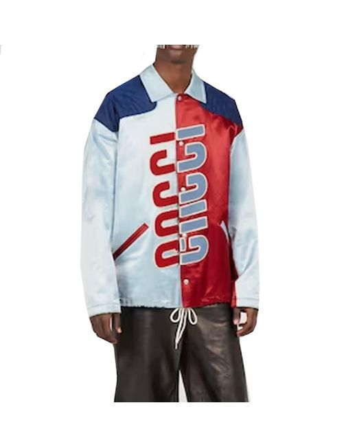 Gucci Red Logo-patch Shirt Jacket for men