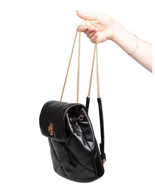 Tory Burch Black Kira Diamond Leather Mini Backpack