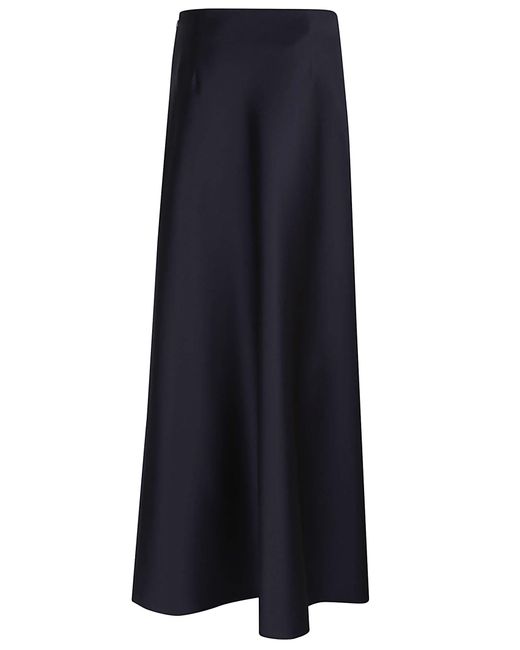 Alberta Ferretti Blue Mikado Long Skirt