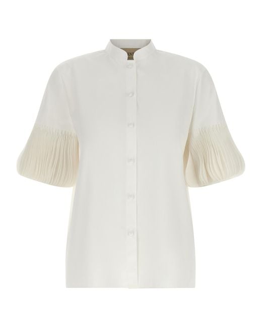 Valentino Garavani White Poplin Embroidered Shirt Cotton Shirt, Blouse