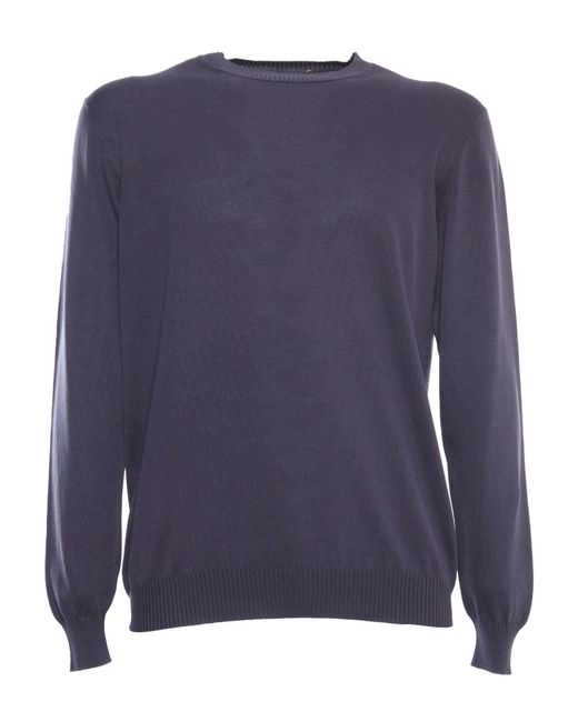 Fedeli Blue Giza Light Frosted Sweater for men