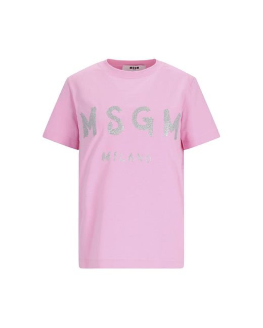 MSGM Pink Logo T-shirt