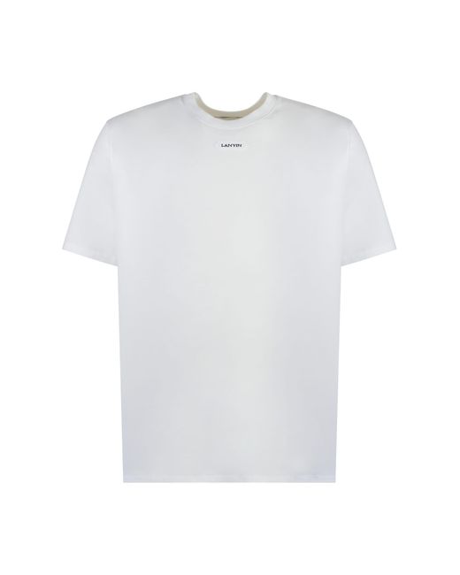 Lanvin White Logo Cotton T-Shirt for men