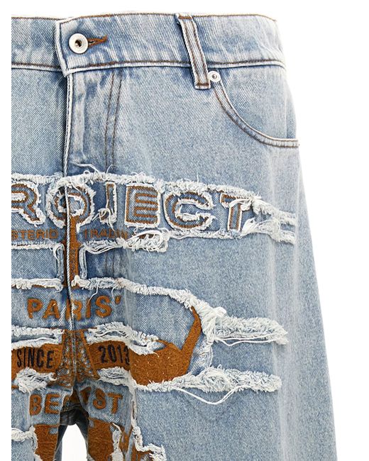 Y. Project Blue 'Evergreen Paris Best Patch' Jeans