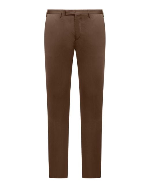 PT Torino Brown Pants Skinny_F.F. Superlight Tech Popeline for men