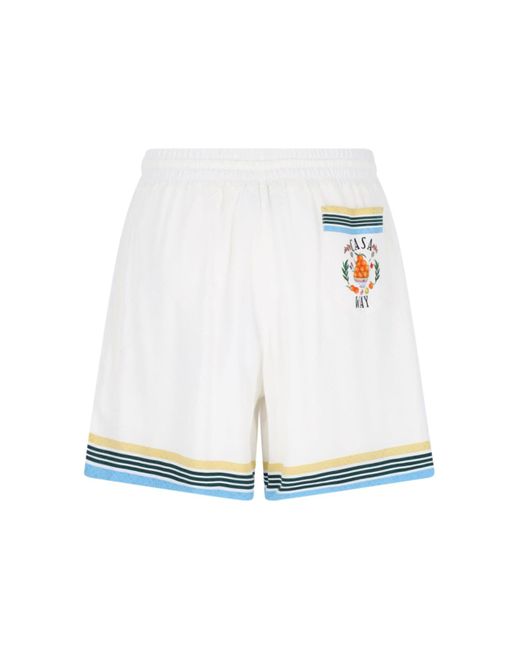 Casablancabrand White Casa Way Shorts for men