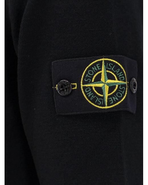Stone Island Blue Certified Virgin Wool Sweater for men