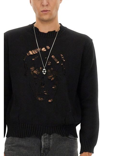 McQueen Black Skull Shirt Cotton Jumpers for men