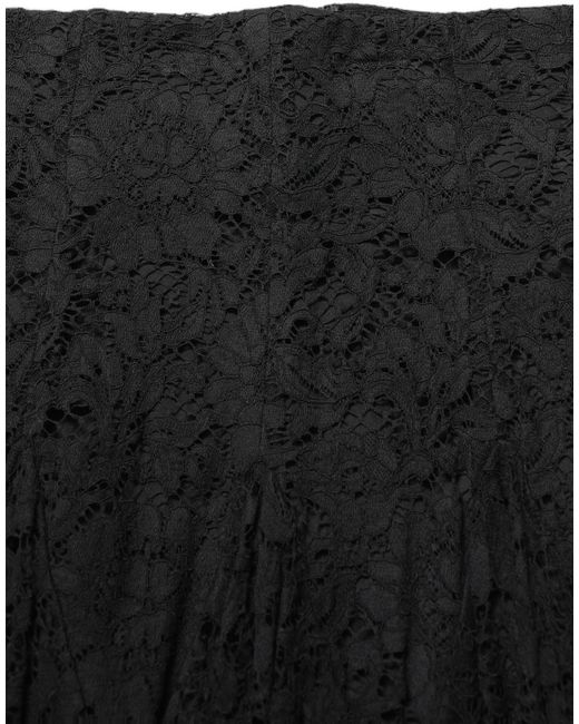 Dolce & Gabbana Black Floral Cut Out Lace A-Line Mini Skirt Cotton Viscose Nylon