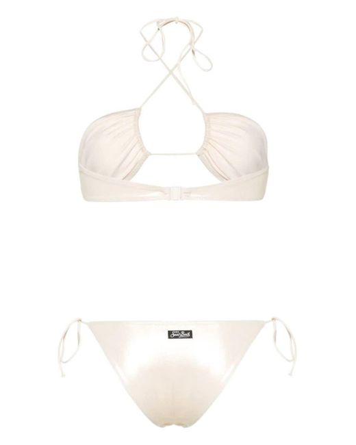 Mc2 Saint Barth White Dahlia Laminated Bikini