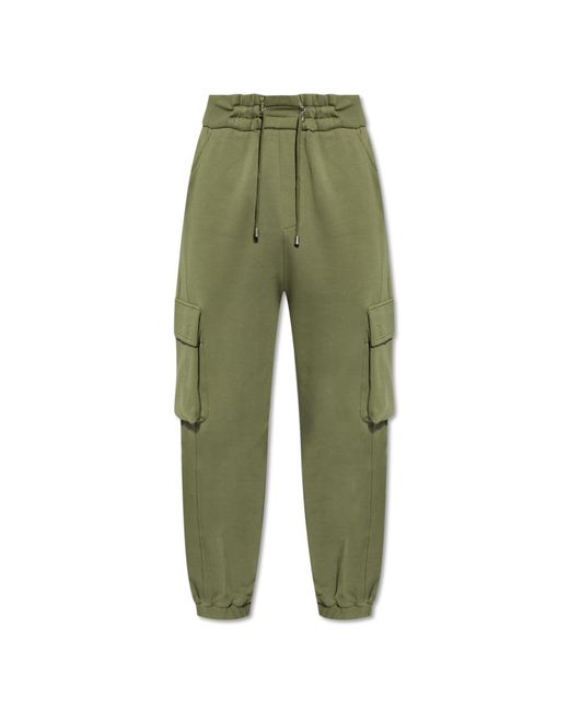 Balmain Green Sweatpants With Logo for men