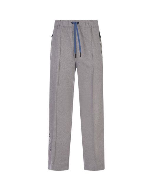 3 MONCLER GRENOBLE Gray Track Pants With Logo for men