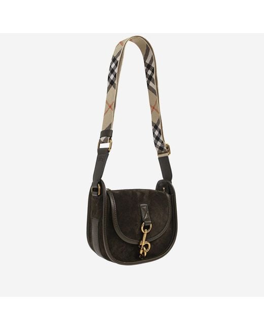 Burberry Black Mini Shoulder Bag Suede Leather