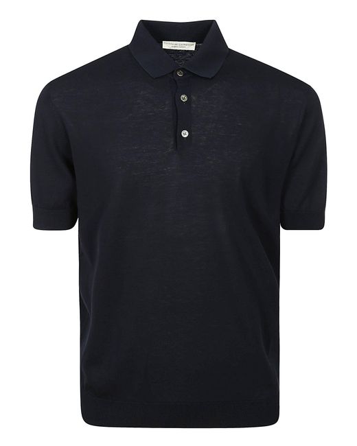 FILIPPO DE LAURENTIIS Blue Polo 3Bott Ss for men