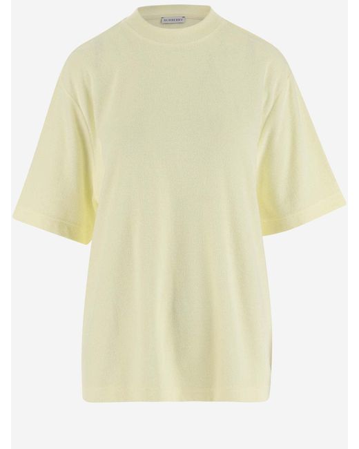 Burberry Yellow Cotton Terry T-Shirt With Ekd
