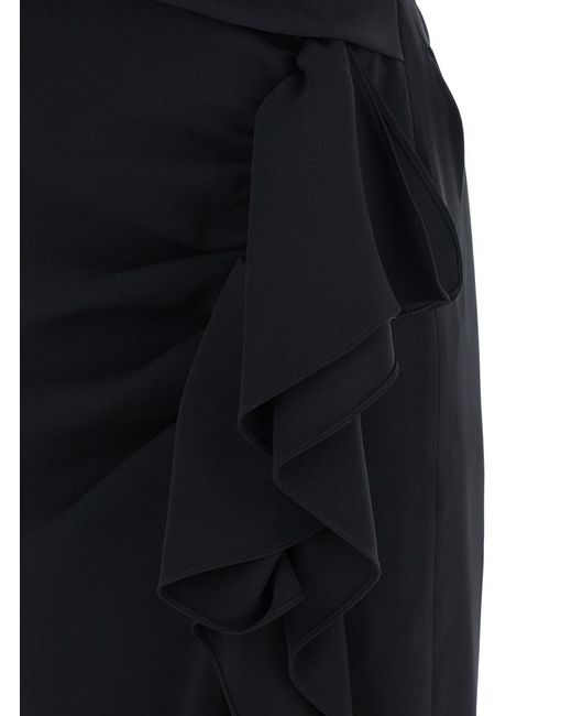 Max Mara Black Aia Dress With Boat Neckline Triacetate