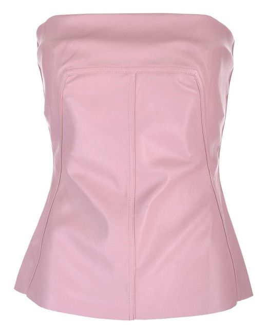 Rick Owens Pink Leather Bustier Top