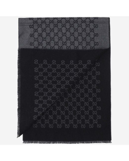 Gucci Gray Scarf, Wool for men