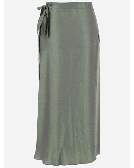 Aspesi Green Viscose Blend Long Skirt