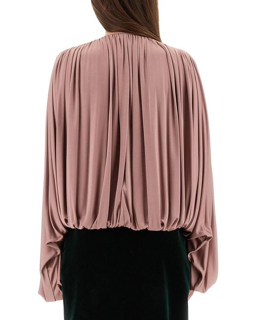 Saint Laurent Pink Fluid Knit Blouse Viscose
