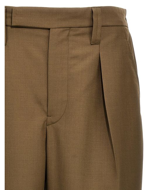 Lemaire Green 'One Pleat' Trousers for men