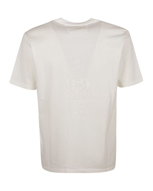 C P Company White Chest Logo Regular T-Shirt for men