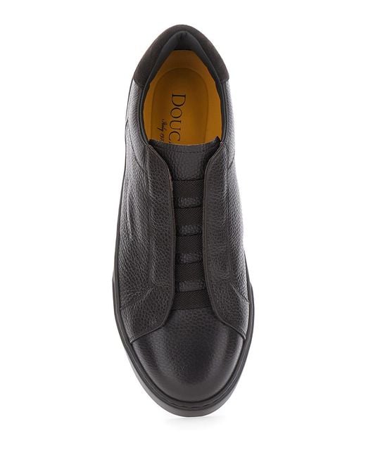 Doucal's Black Sneakers Spencer Calf Leather Trainers for men