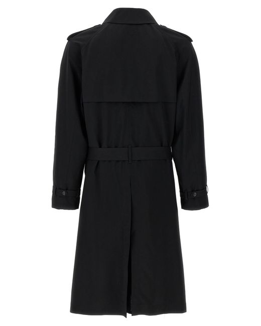 Fendi Black Wool Trench Coat for men