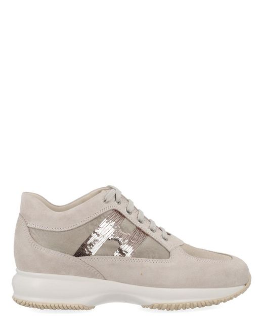 Hogan Natural Interactive Sneaker Calf Leather Trainers