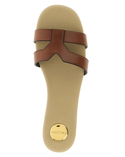 Saint Laurent White Calfskin Slides Shoe