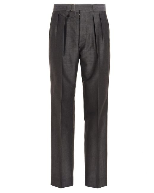 Maison Margiela Wool Double Front Pleat Pants in Gray for Men | Lyst