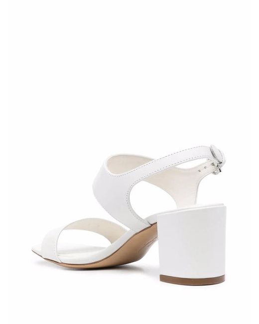 Ferragamo White Gancini Logo-Plaque Sandals