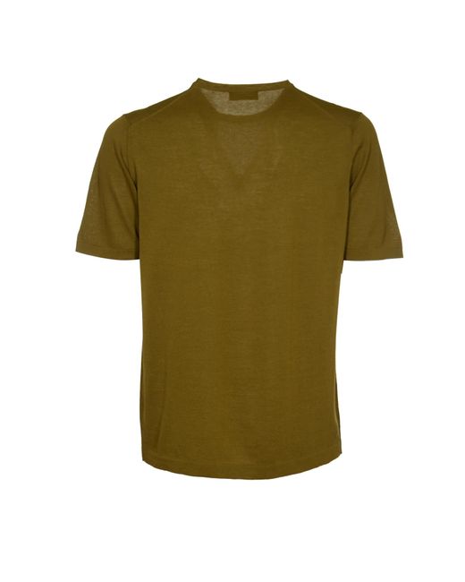 Roberto Collina Green Round Neck Slim Plain T-Shirt for men