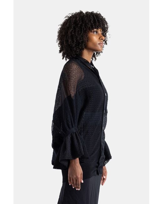 Junya Watanabe Black Lace Patchwork Cardigan Top